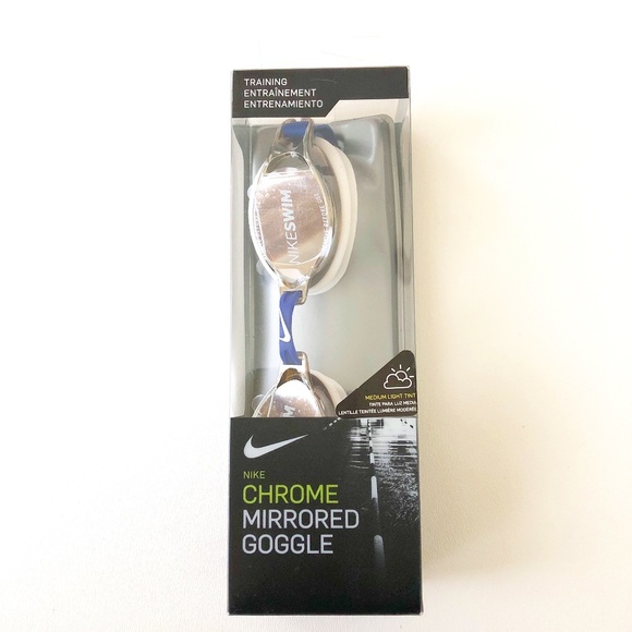 NIB Nike Chrome Mirrored Training Goggle Blue - Picture 2 of 10